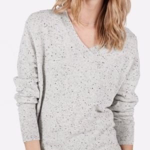Everlane 100% Cashmere V-Neck Sweater Small Gray